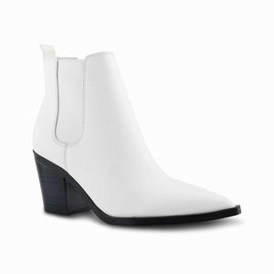 Nine West Wyllis Block Heel Ankle Boots - White - Ireland (ER0735169)